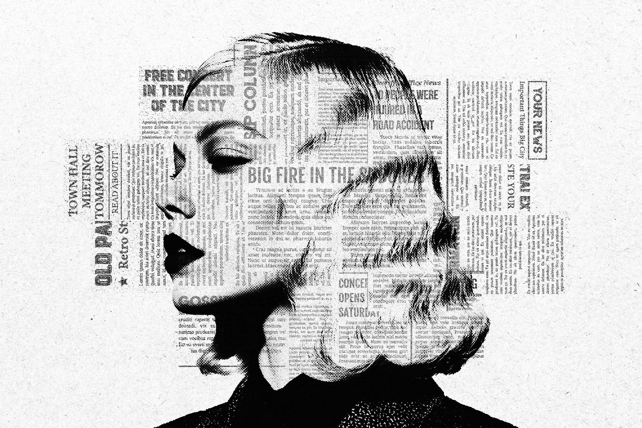 Newspaper Collage Effect