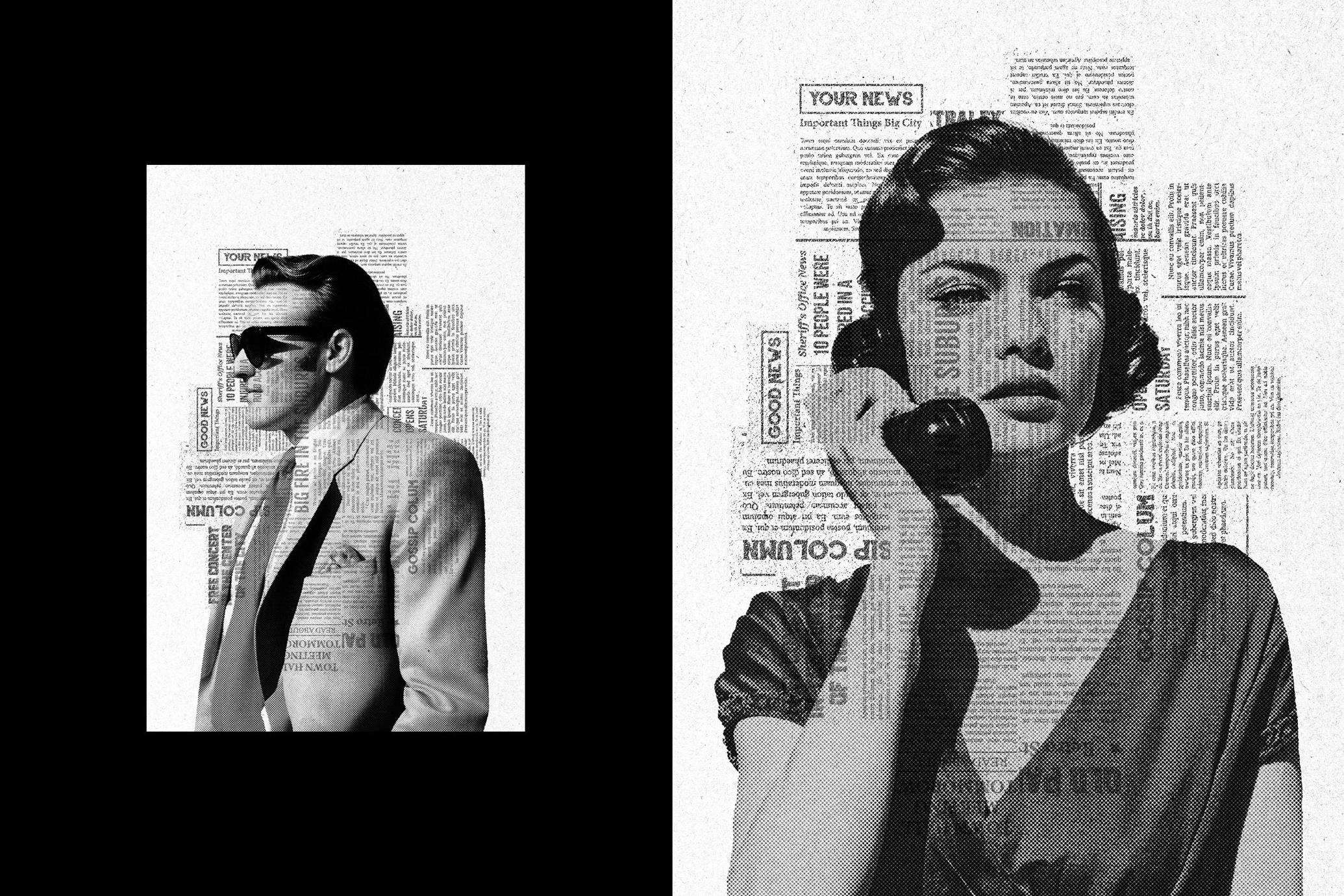 Newspaper Collage Effect
