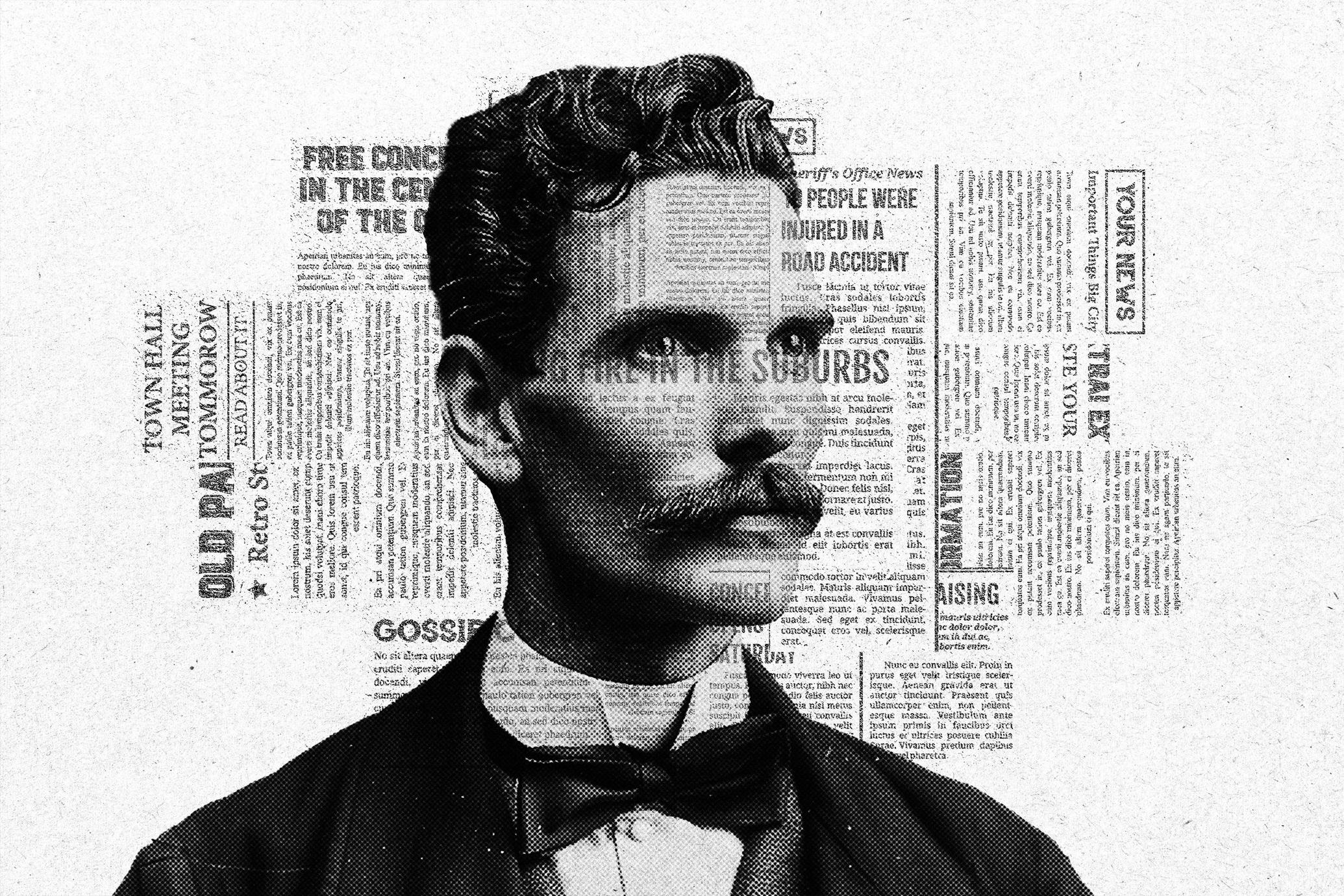 Newspaper Collage Effect