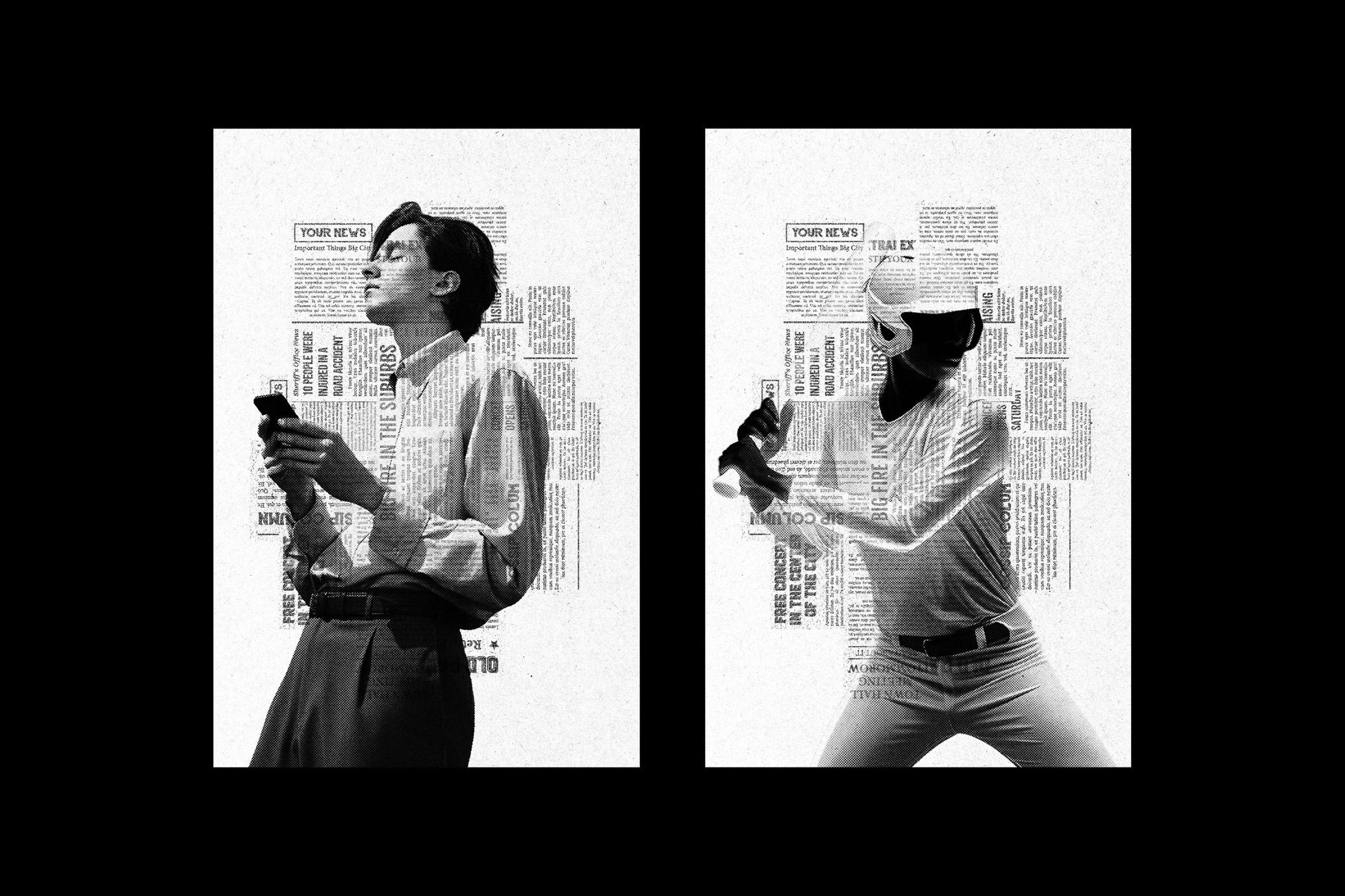 Newspaper Collage Effect