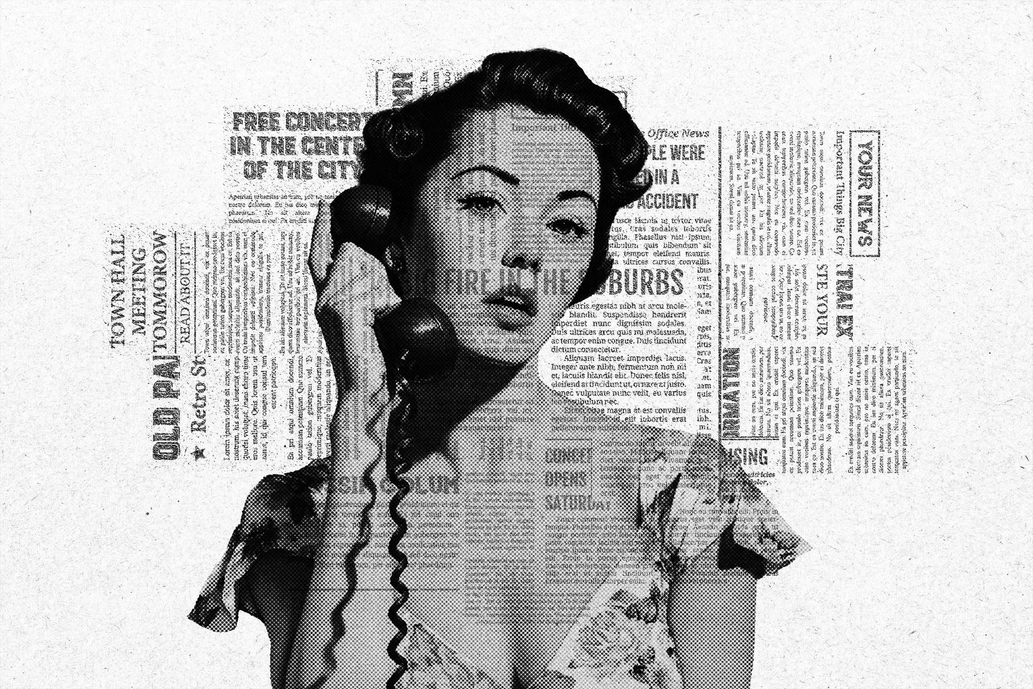 Newspaper Collage Effect