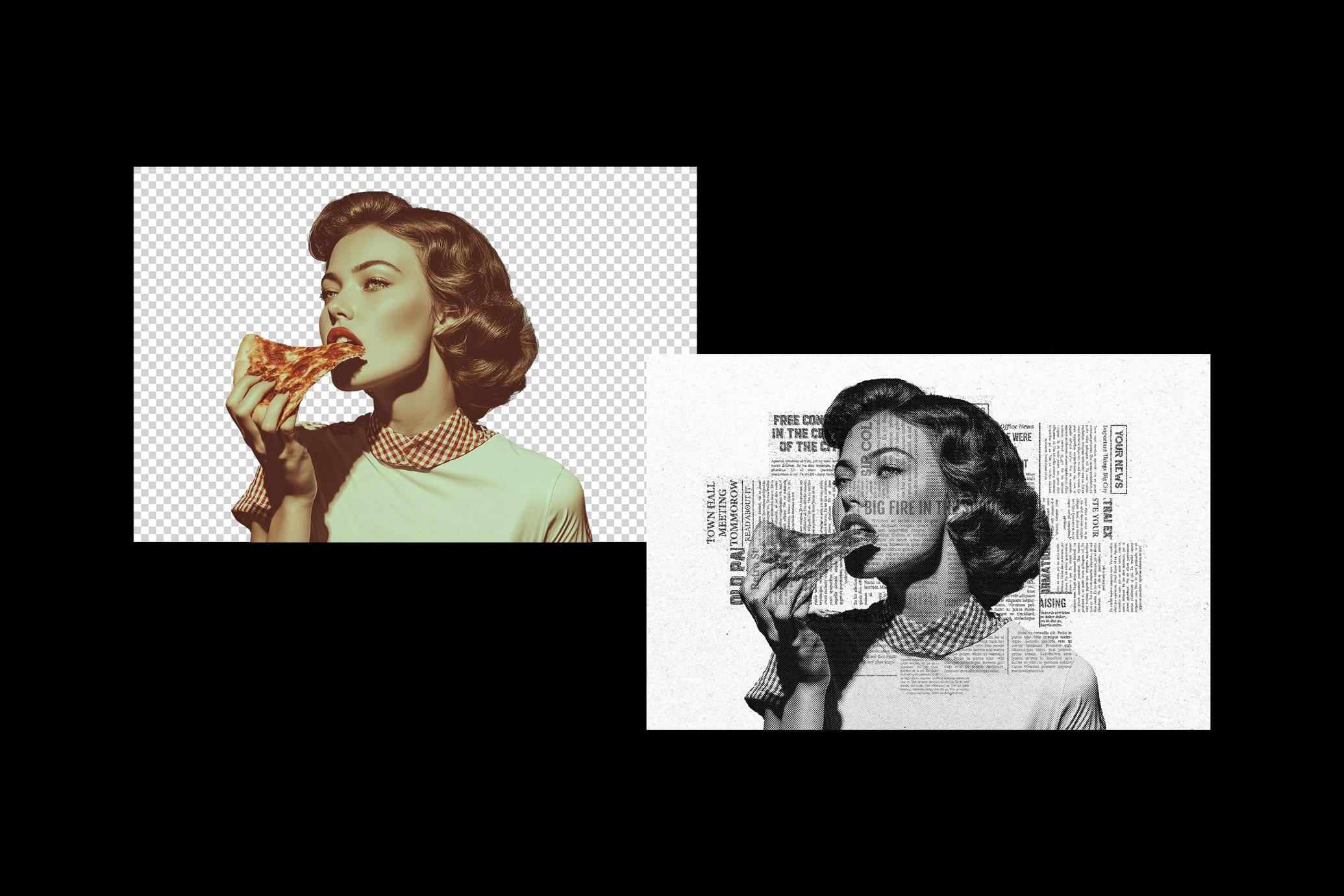 Newspaper Collage Effect