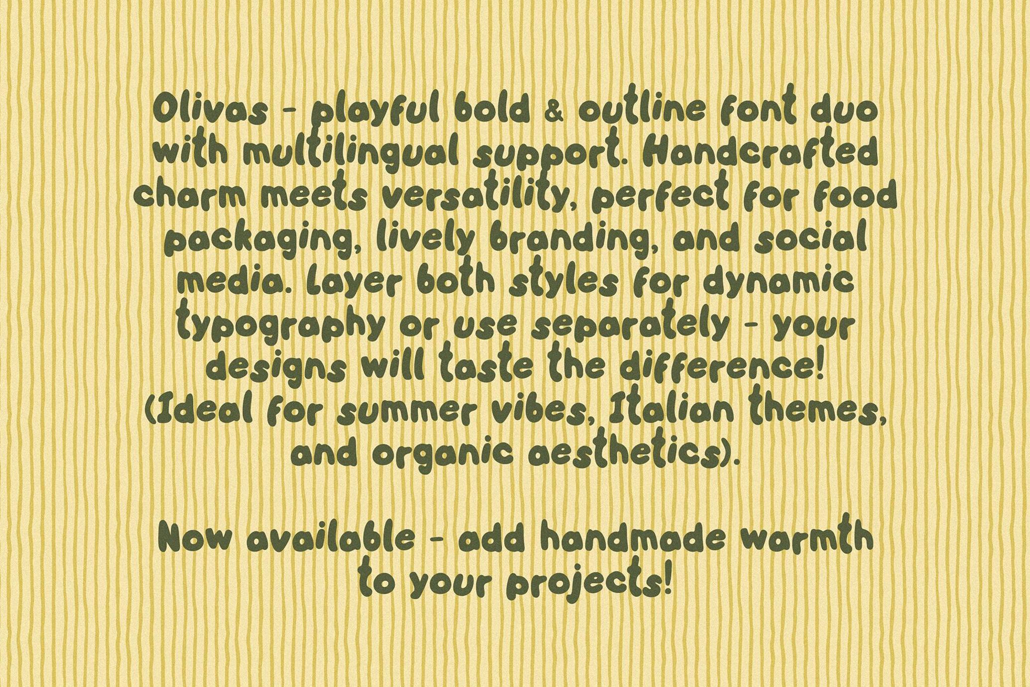 Olivas: Tasty Handmade Font Duo