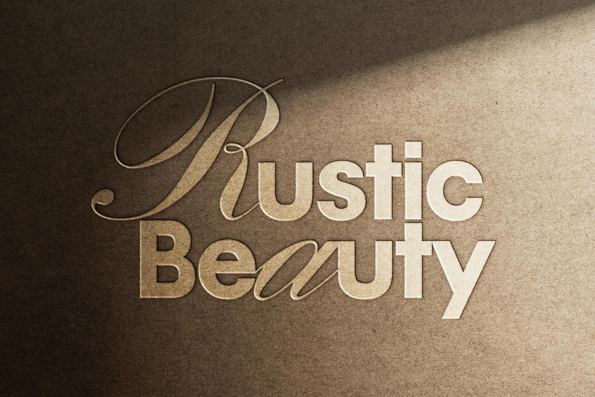 Paper Emboss Text & Logo Mockup