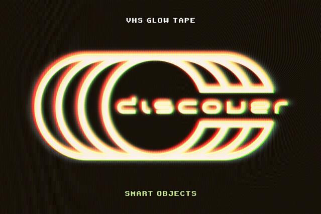 VHS Glowing Tape Text Effect