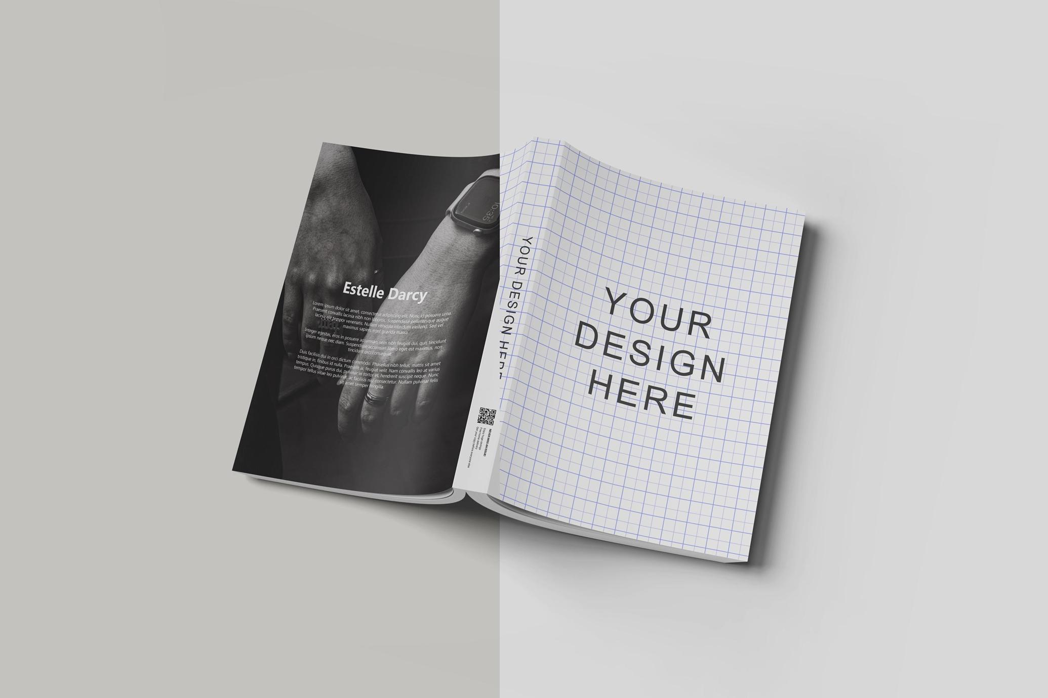Open Paperback Book Cover Mockup