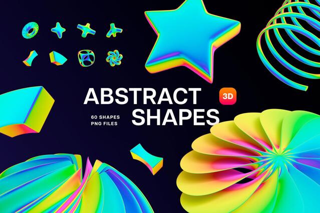 Neon Spectrum 3D Shapes