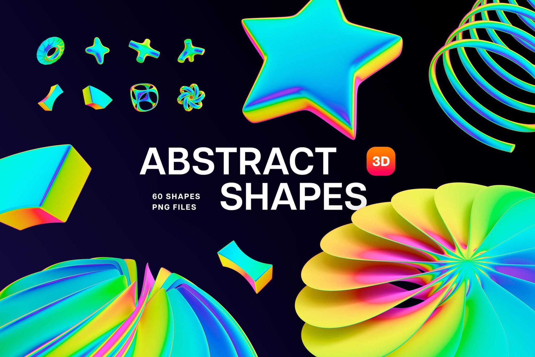Neon Spectrum 3D Shapes
