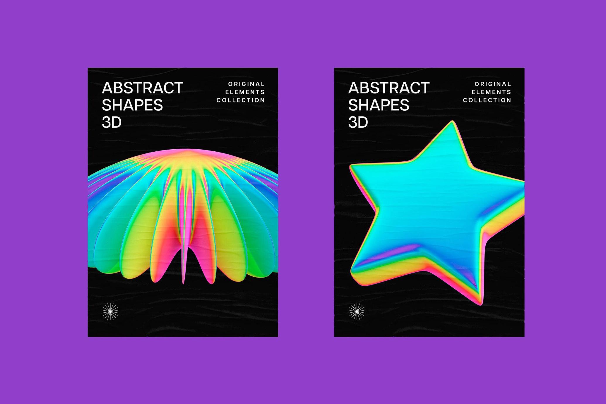 Neon Spectrum 3D Shapes
