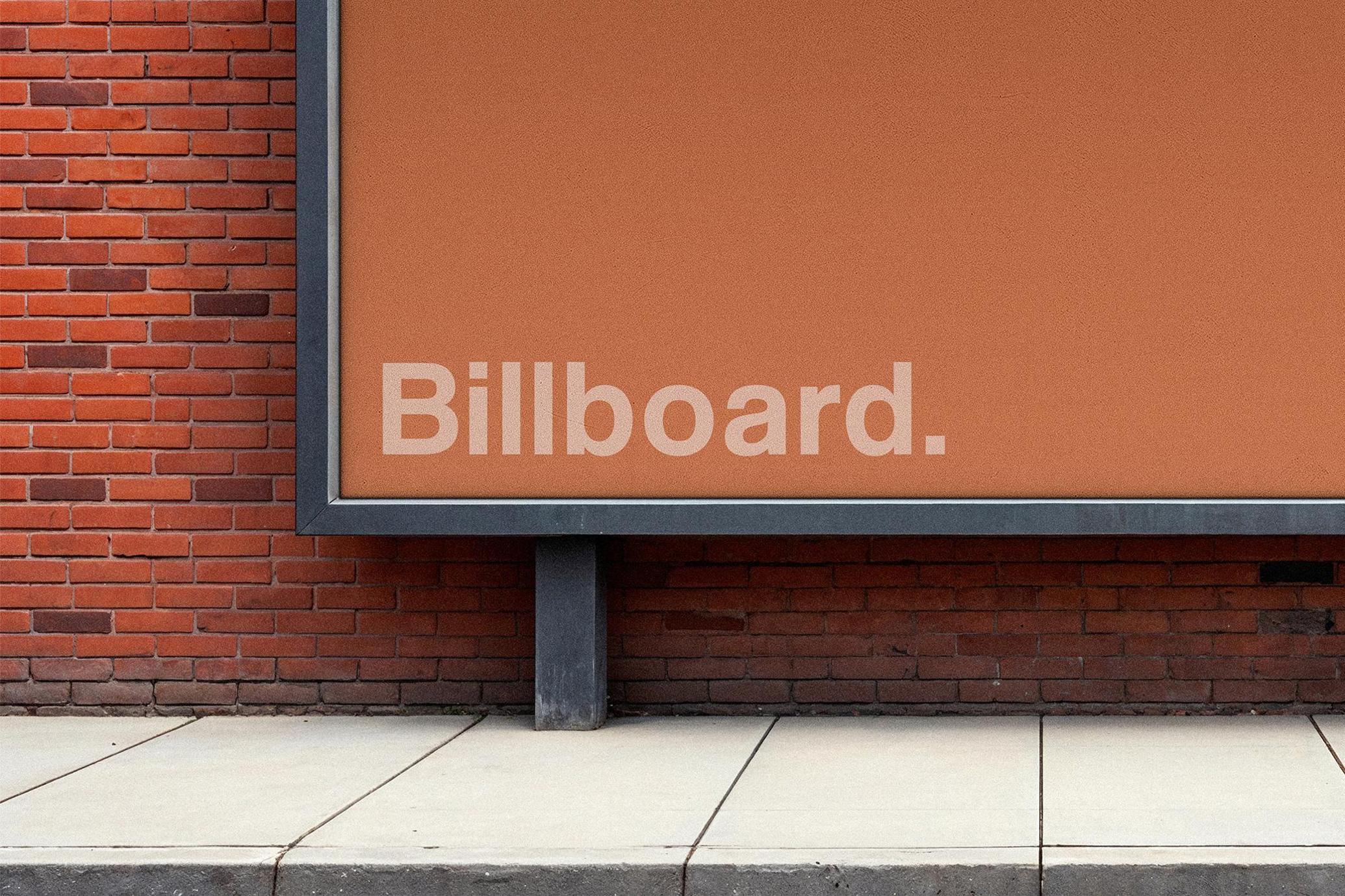 Brick Wall Billboard Mockup
