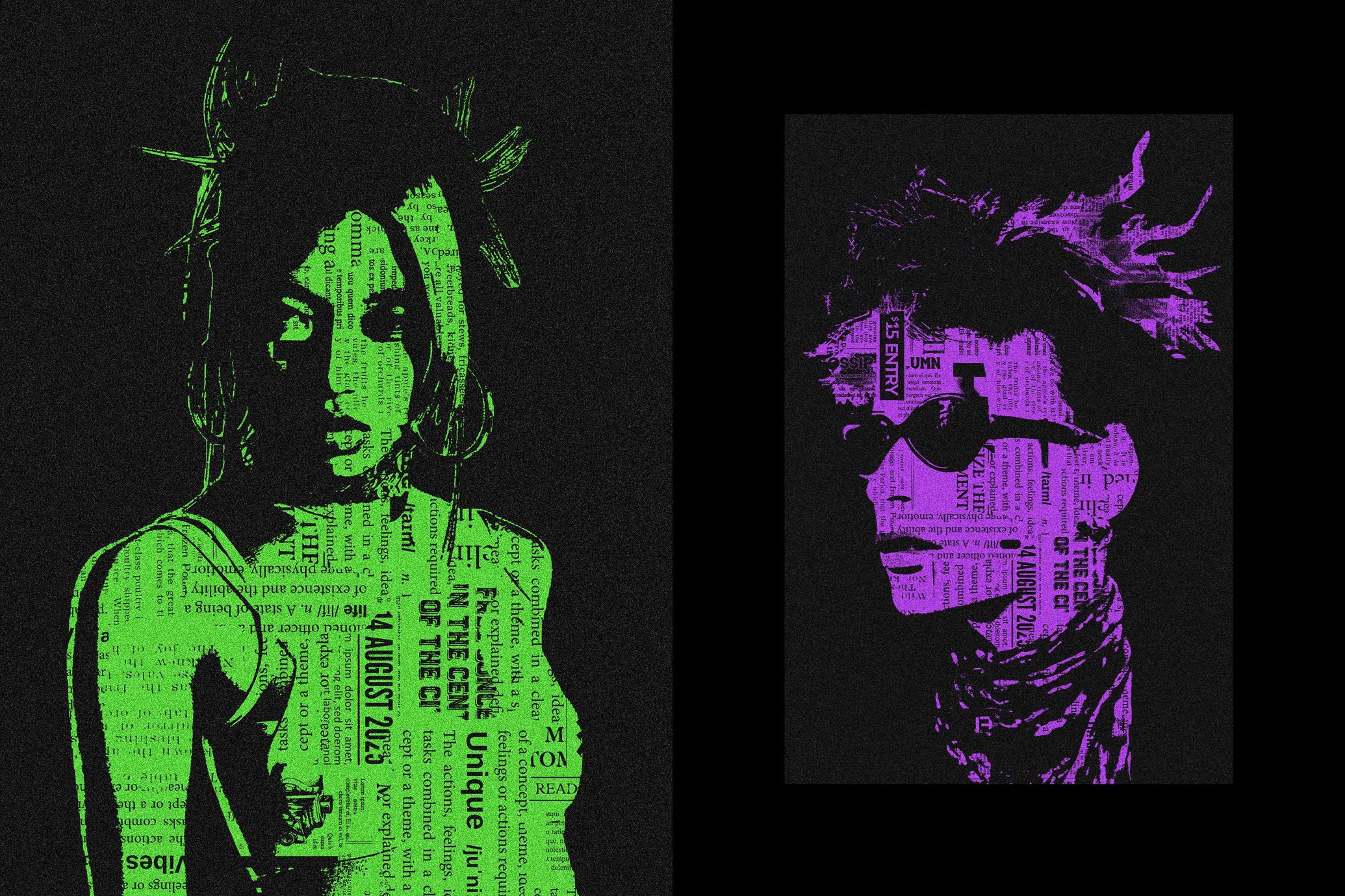 Newspaper Collage Photo Effect