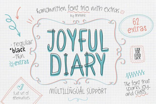 Joyful Diary | Playful Handwritten Font Trio