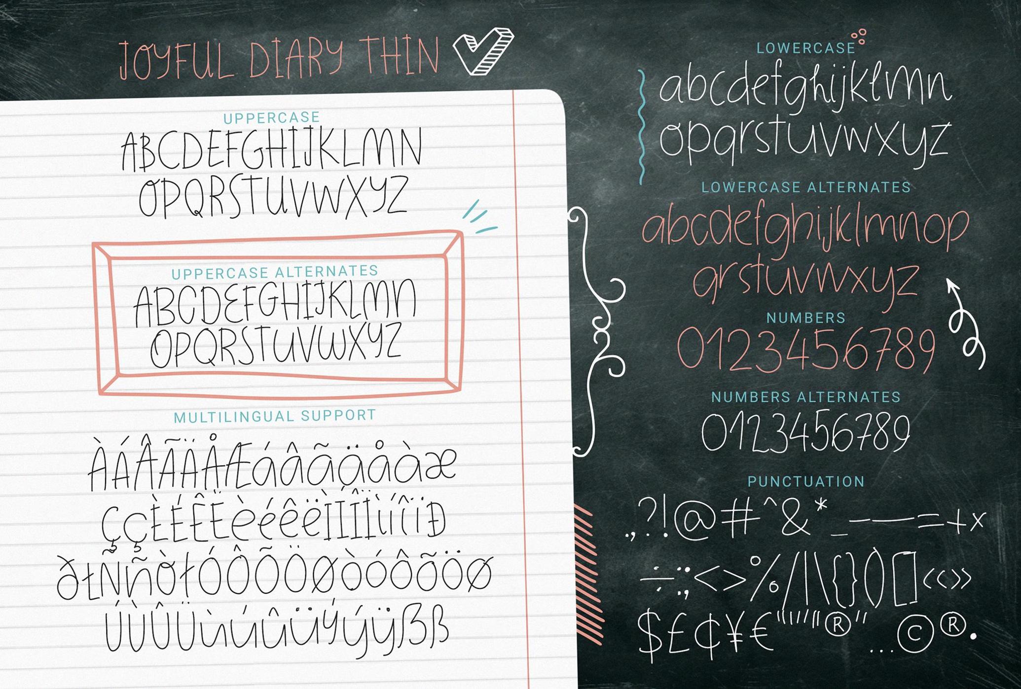 Joyful Diary | Playful Handwritten Font Trio