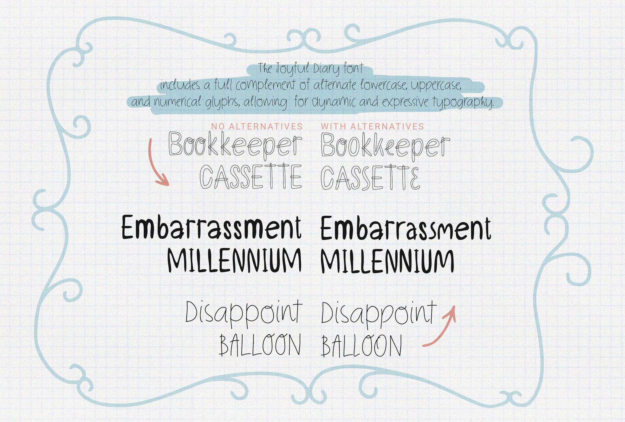 Joyful Diary | Playful Handwritten Font Trio