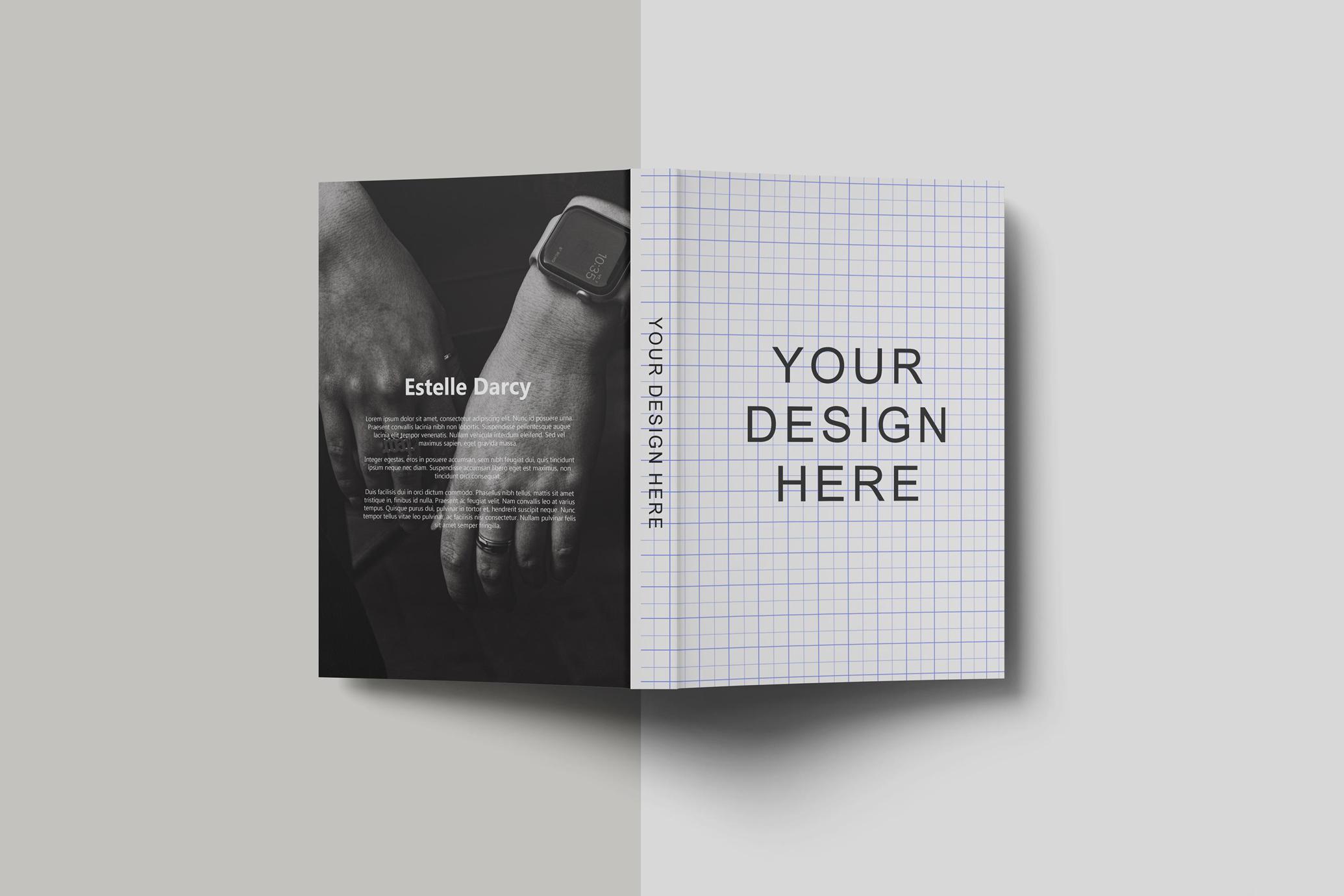 Flipped Hardback Book Mockup