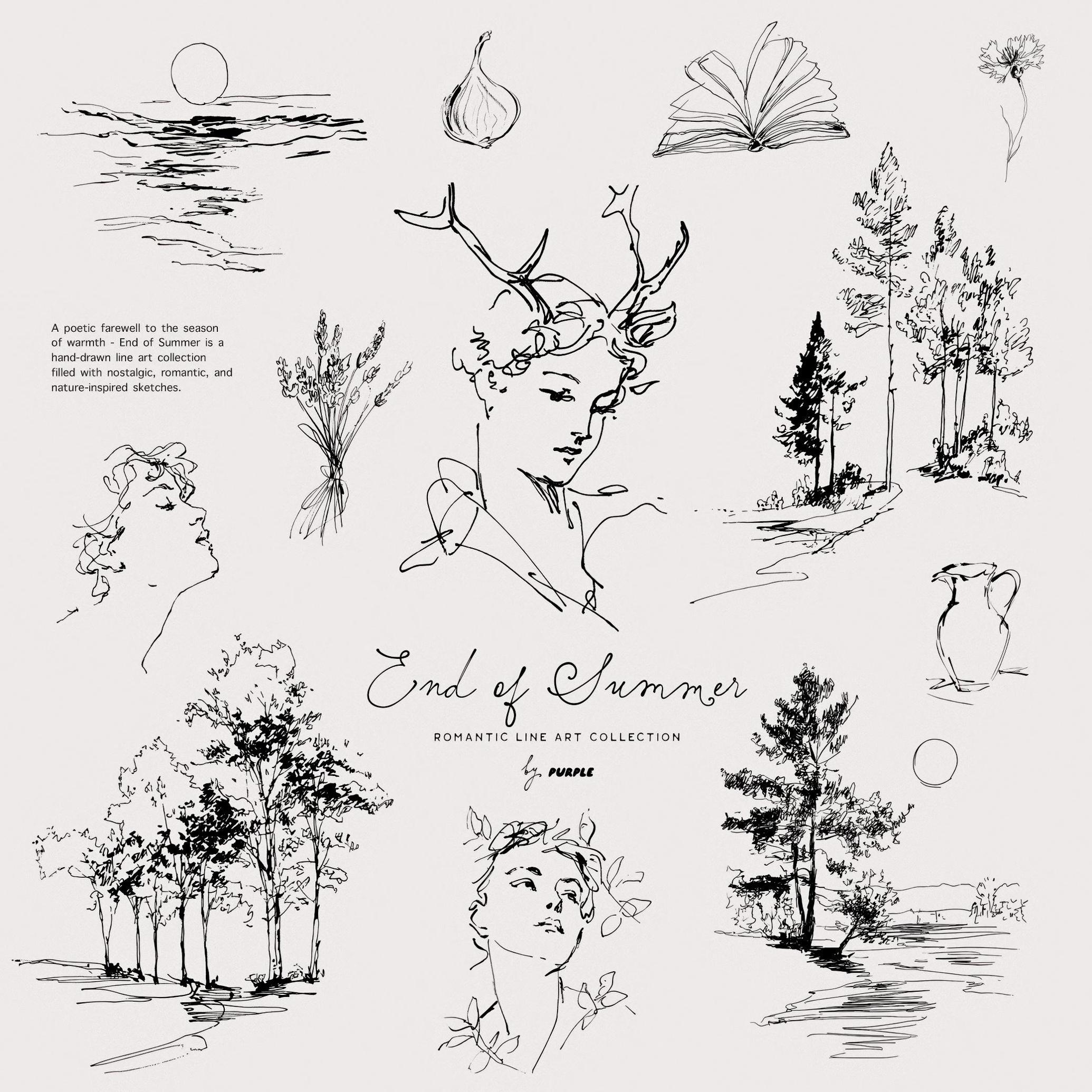 Affair: Romantic Vintage Line Art
