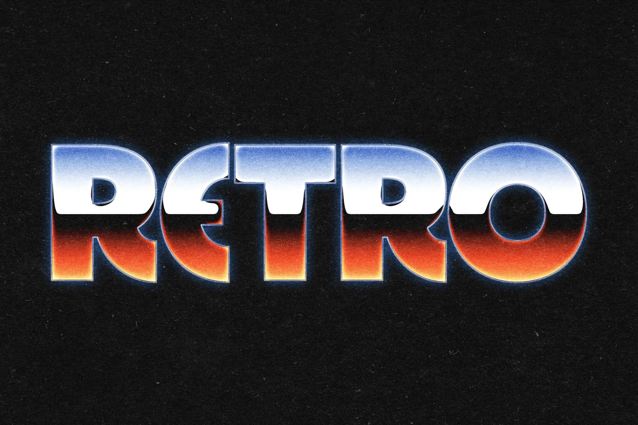 Retro Wave Chrome Text Effect