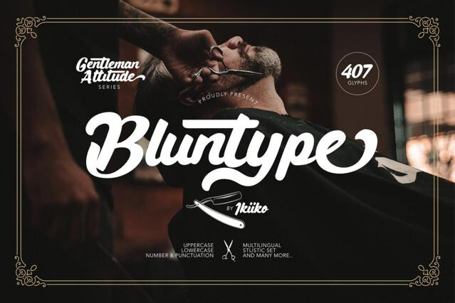 Bluntype - Barbershop Font