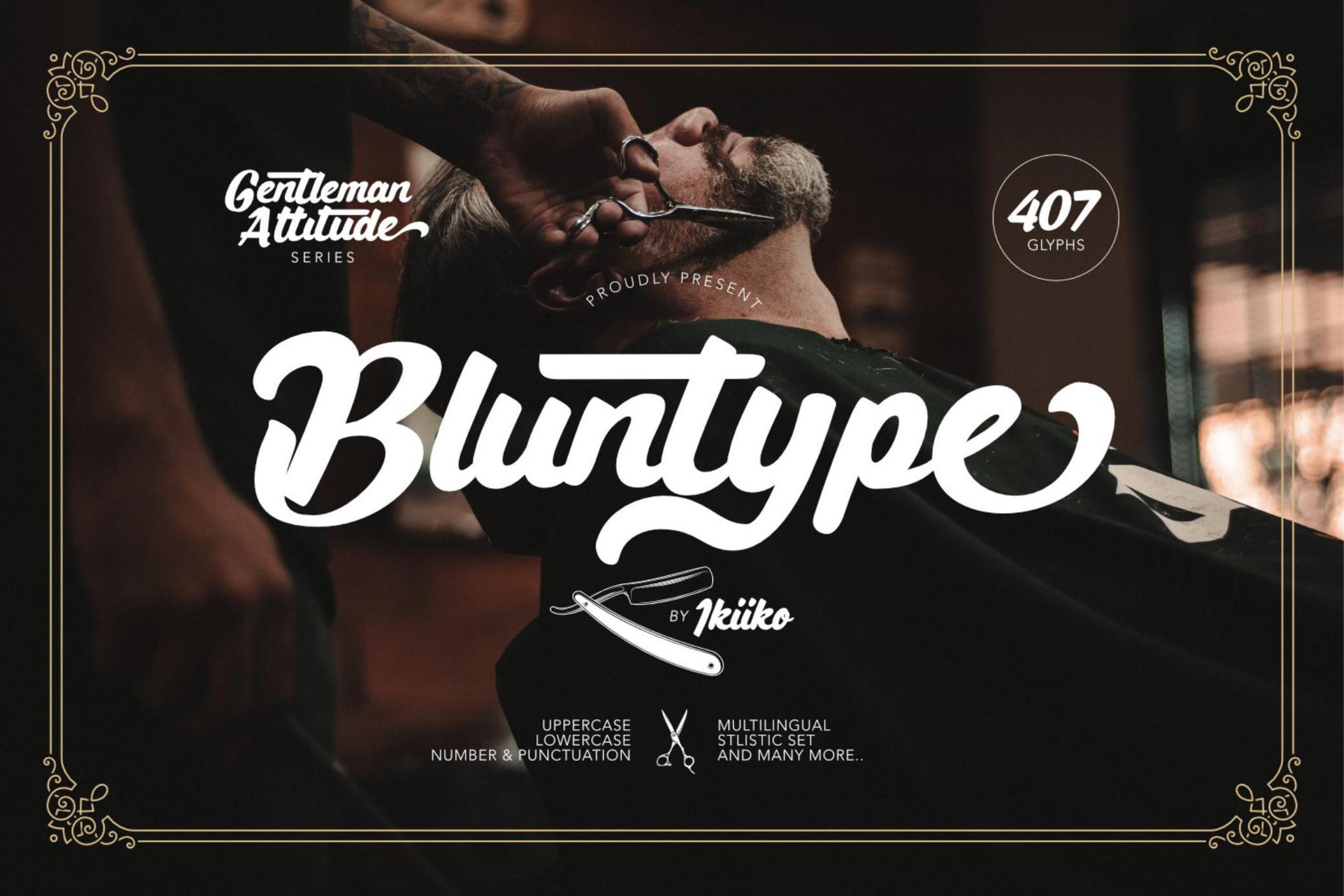 Bluntype - Barbershop Font