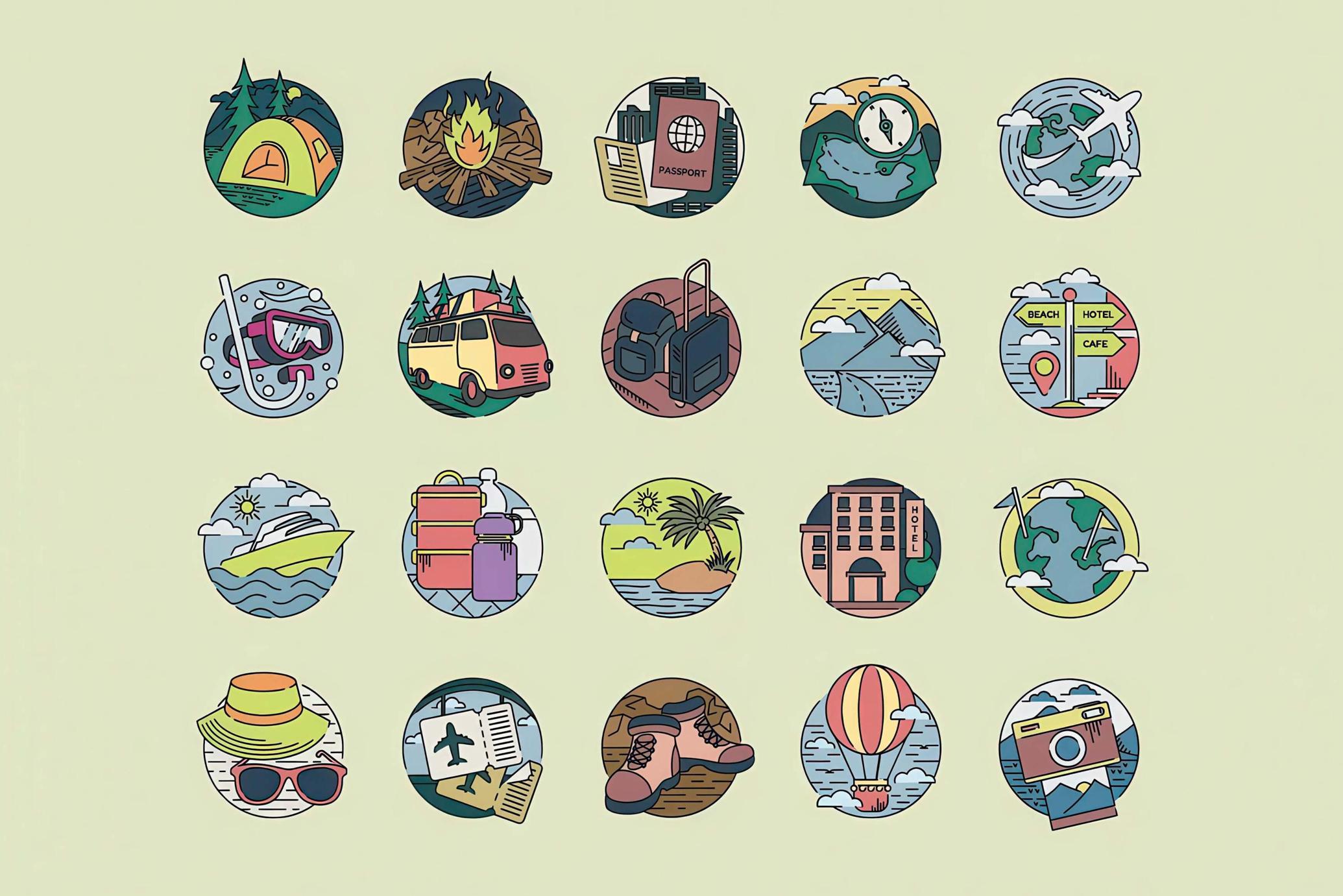 Outdoor Travel Vector Graphic Collection