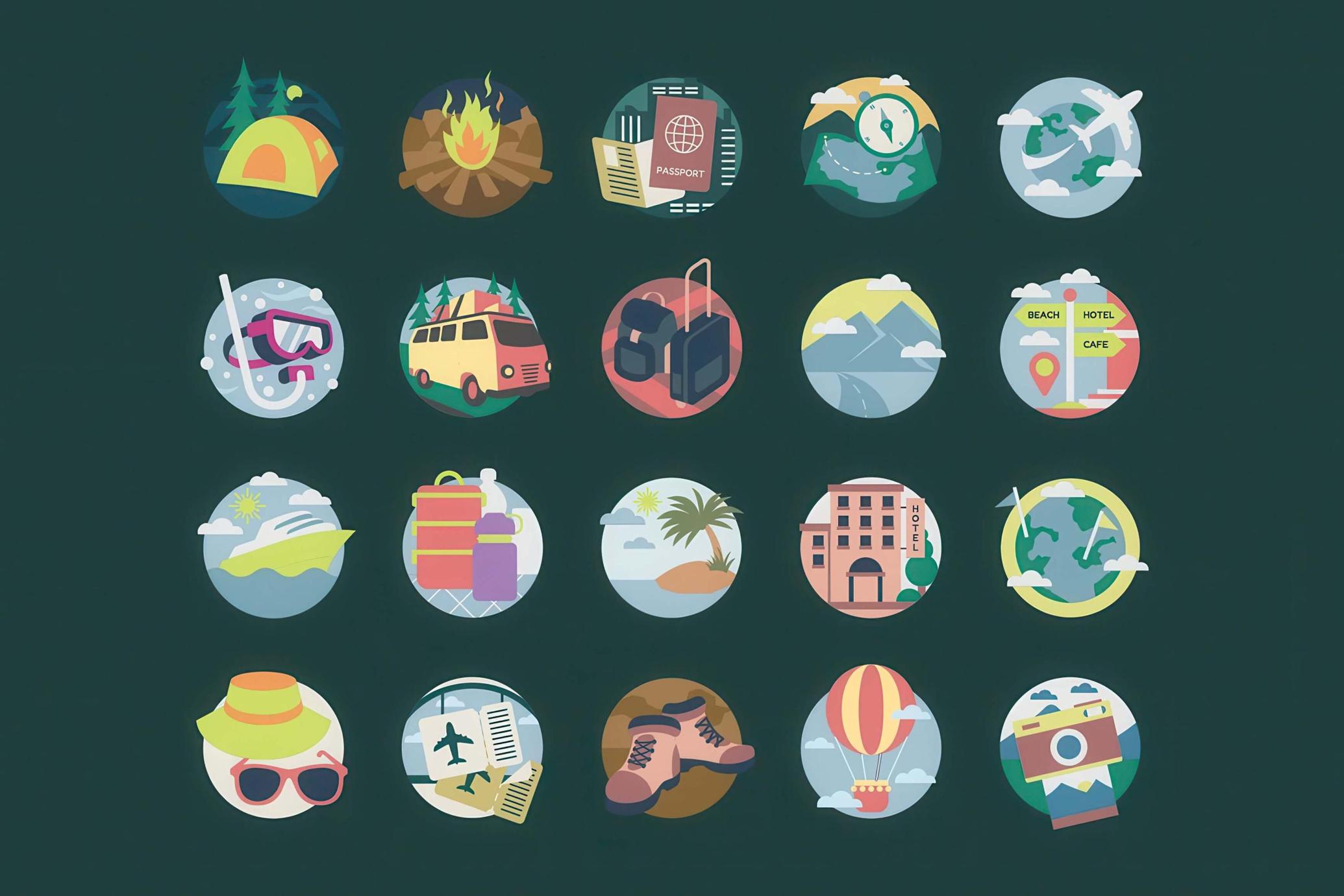 Outdoor Travel Vector Graphic Collection