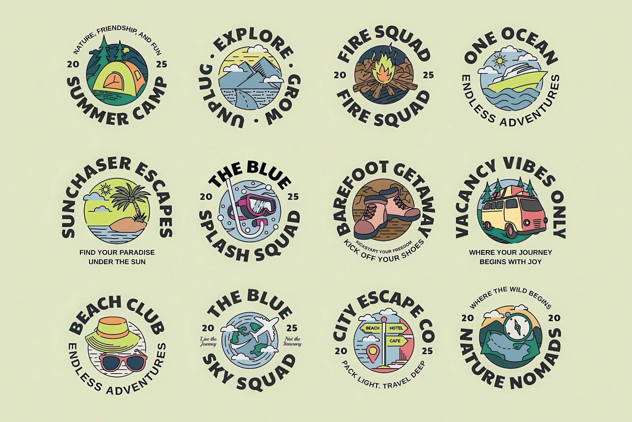 Outdoor Travel Vector Graphic Collection