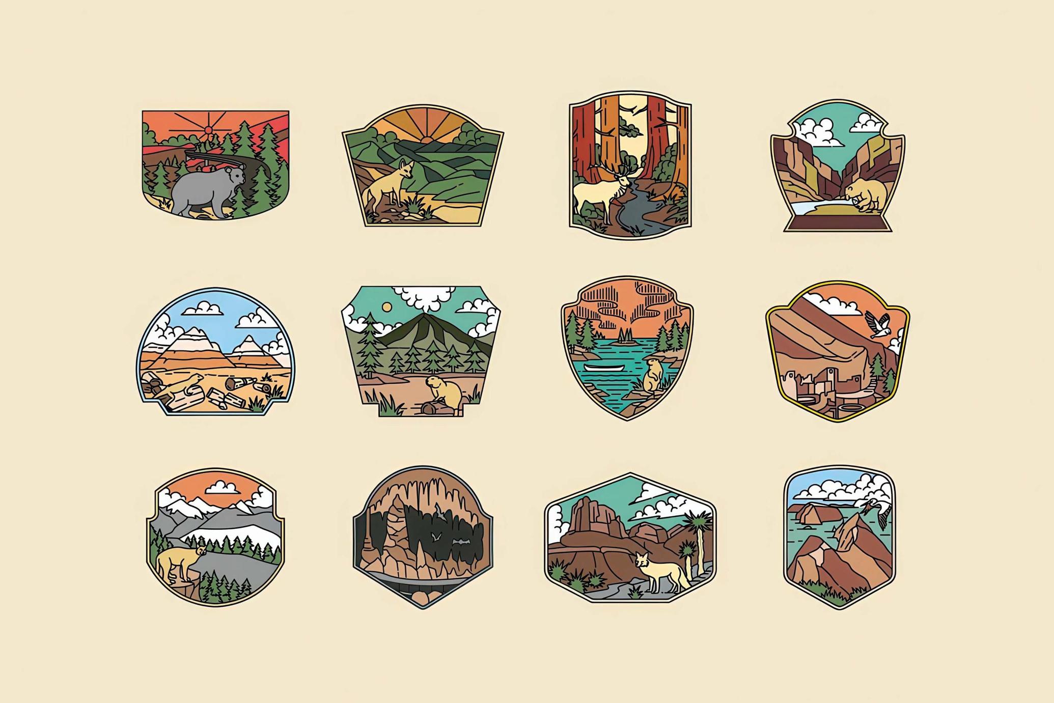 National Park Vintage Illustration