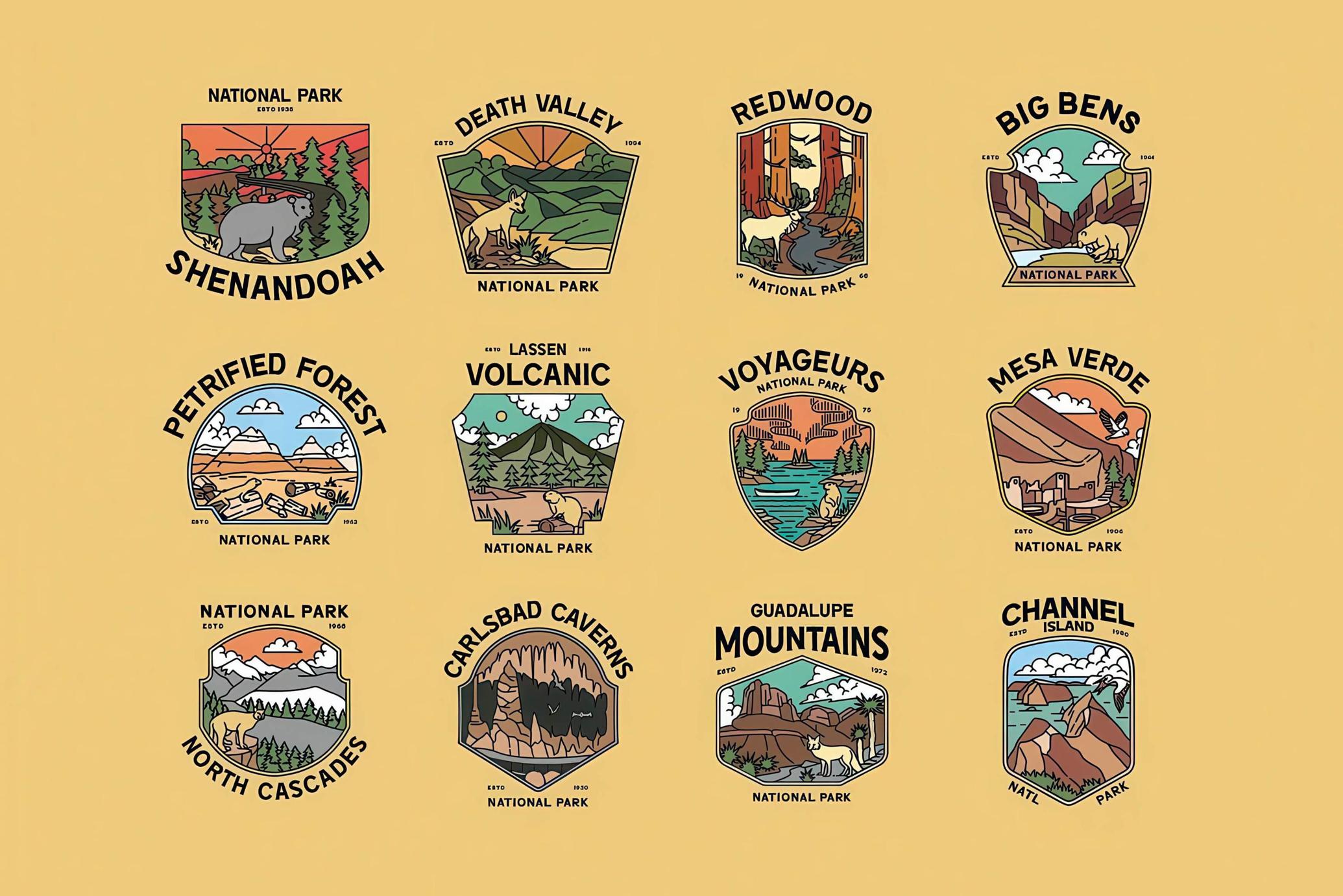 National Park Vintage Illustration