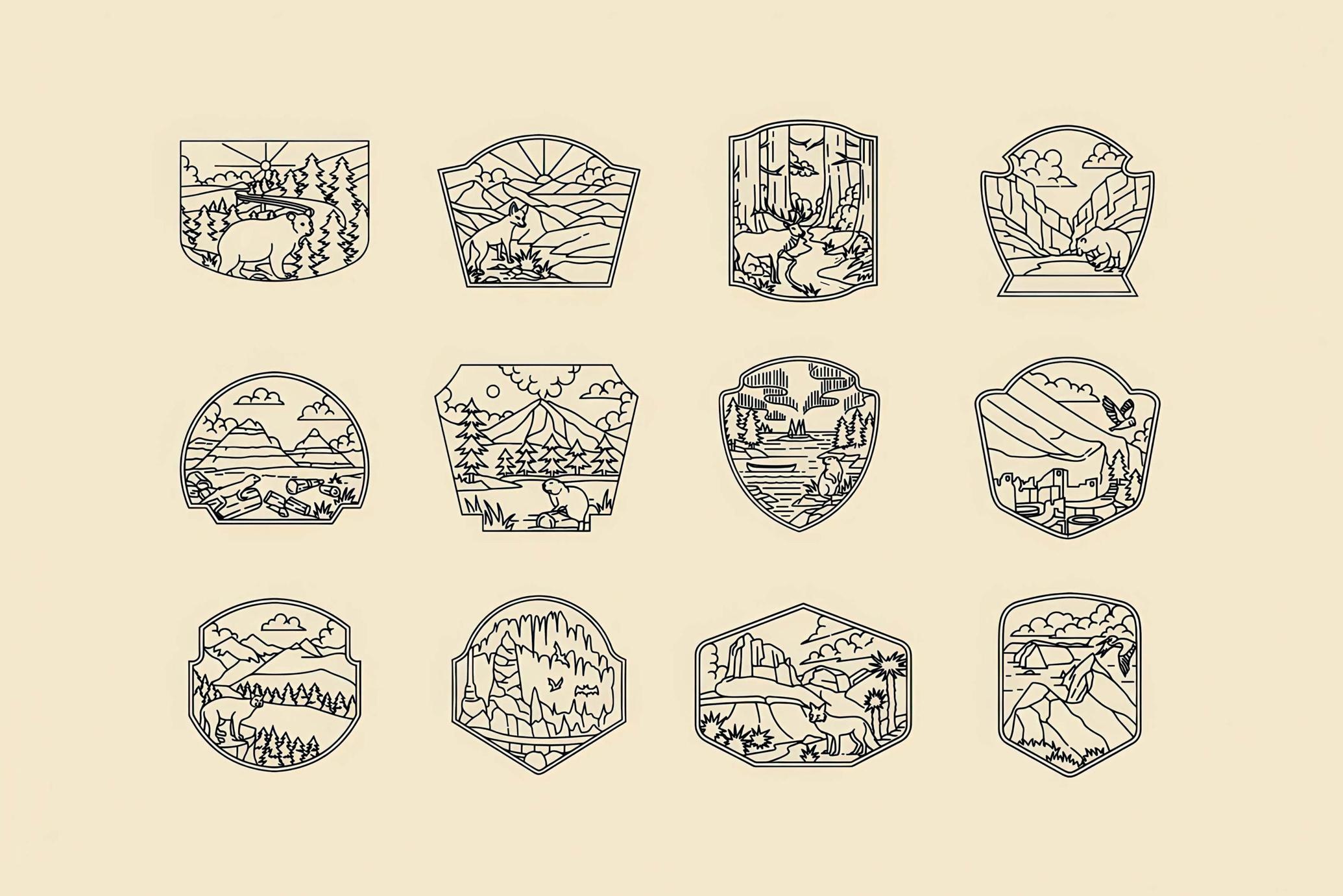 National Park Vintage Illustration