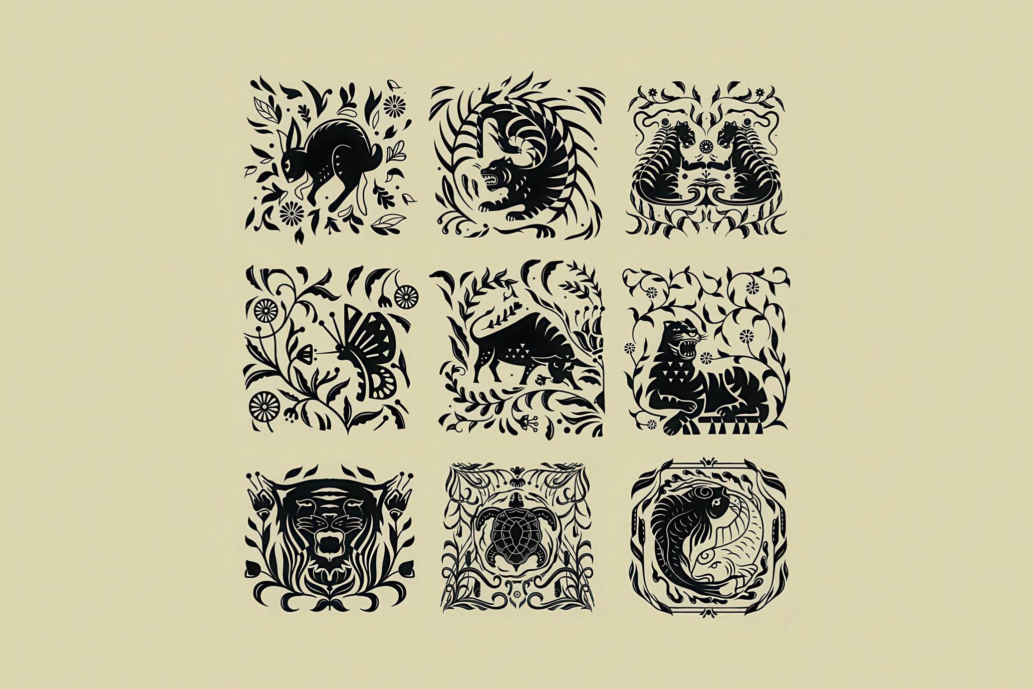 Animal Folk Art Illustration