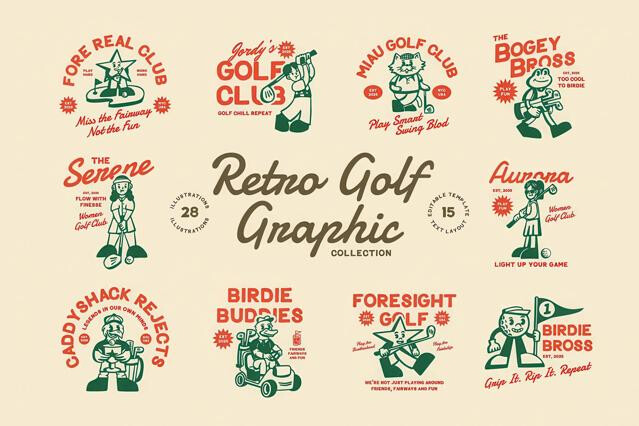 Retro Golf Vector Collection