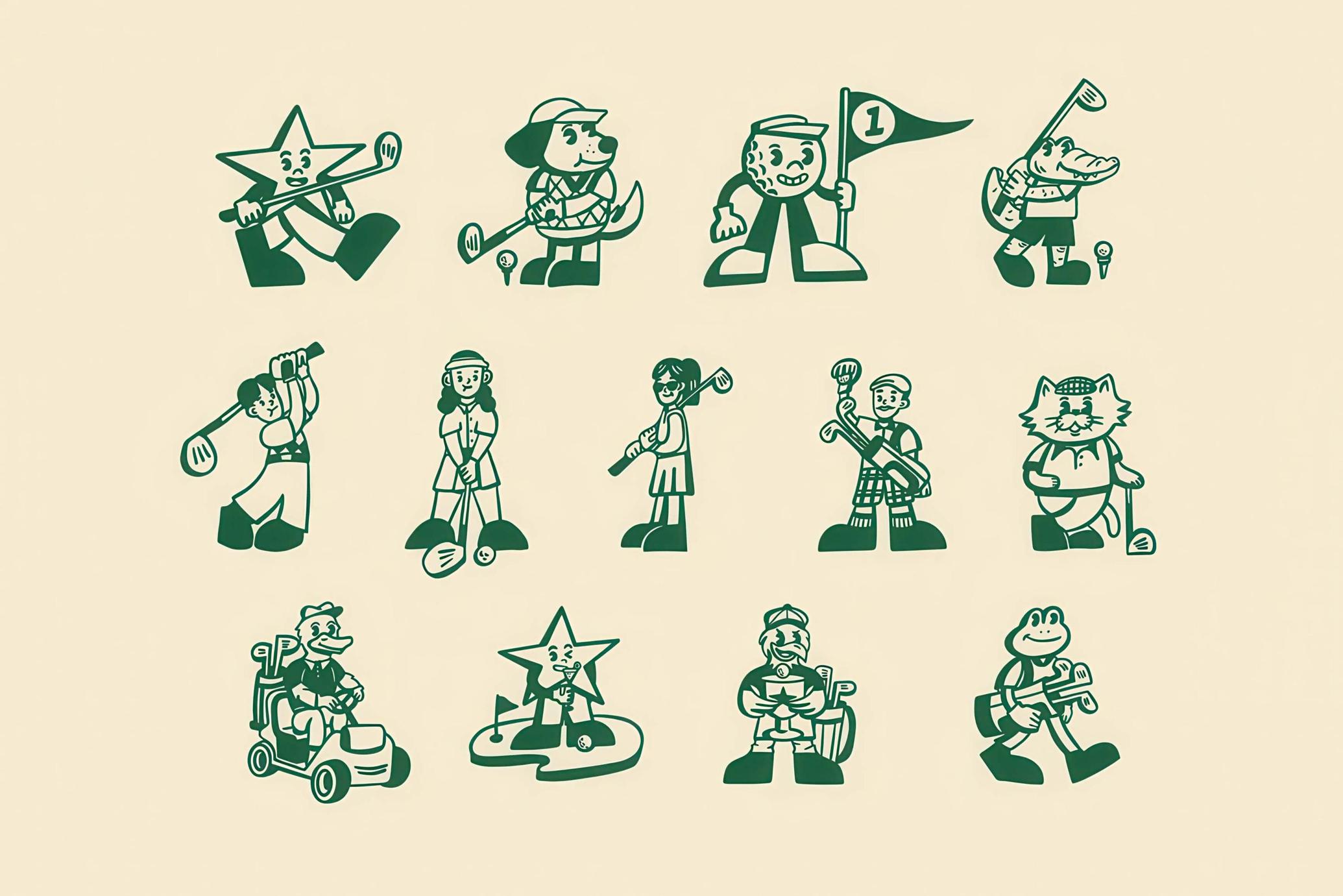 Retro Golf Vector Collection