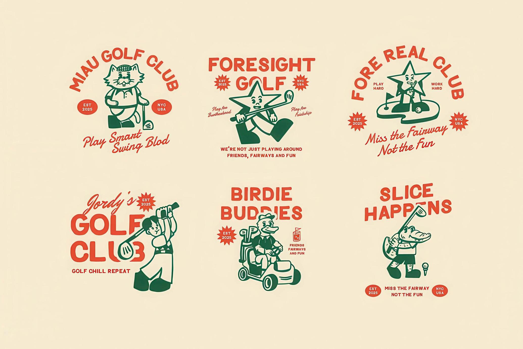 Retro Golf Vector Collection