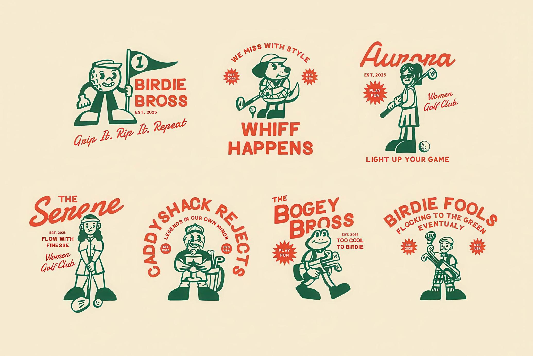 Retro Golf Vector Collection