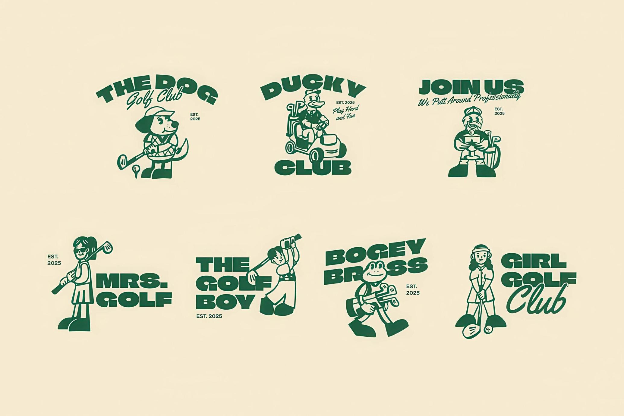 Retro Golf Vector Collection