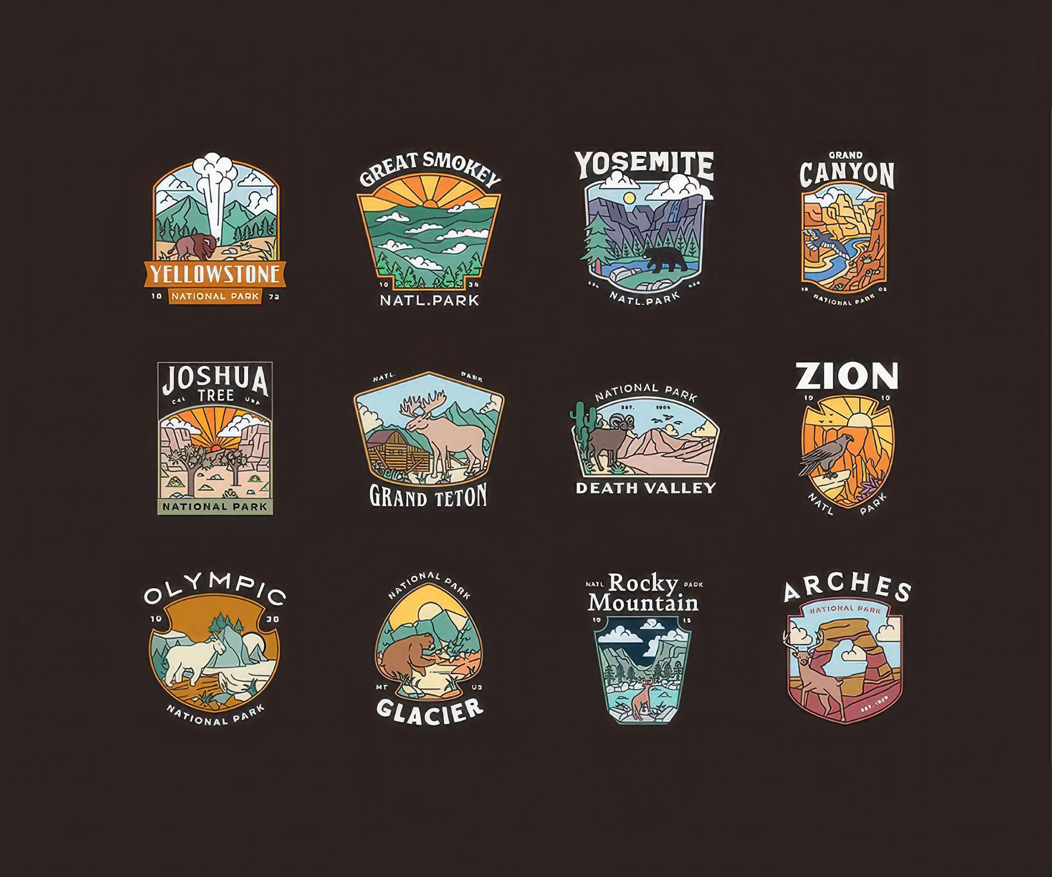 Vintage National Park Illustration