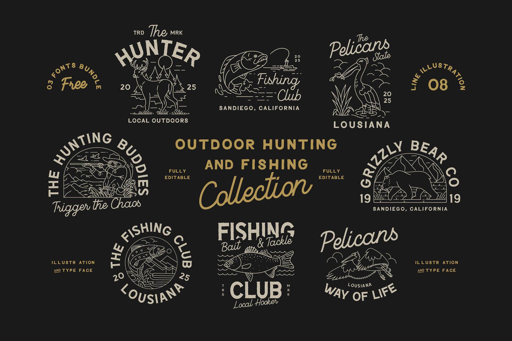 Hunting and Fishing Illustrations