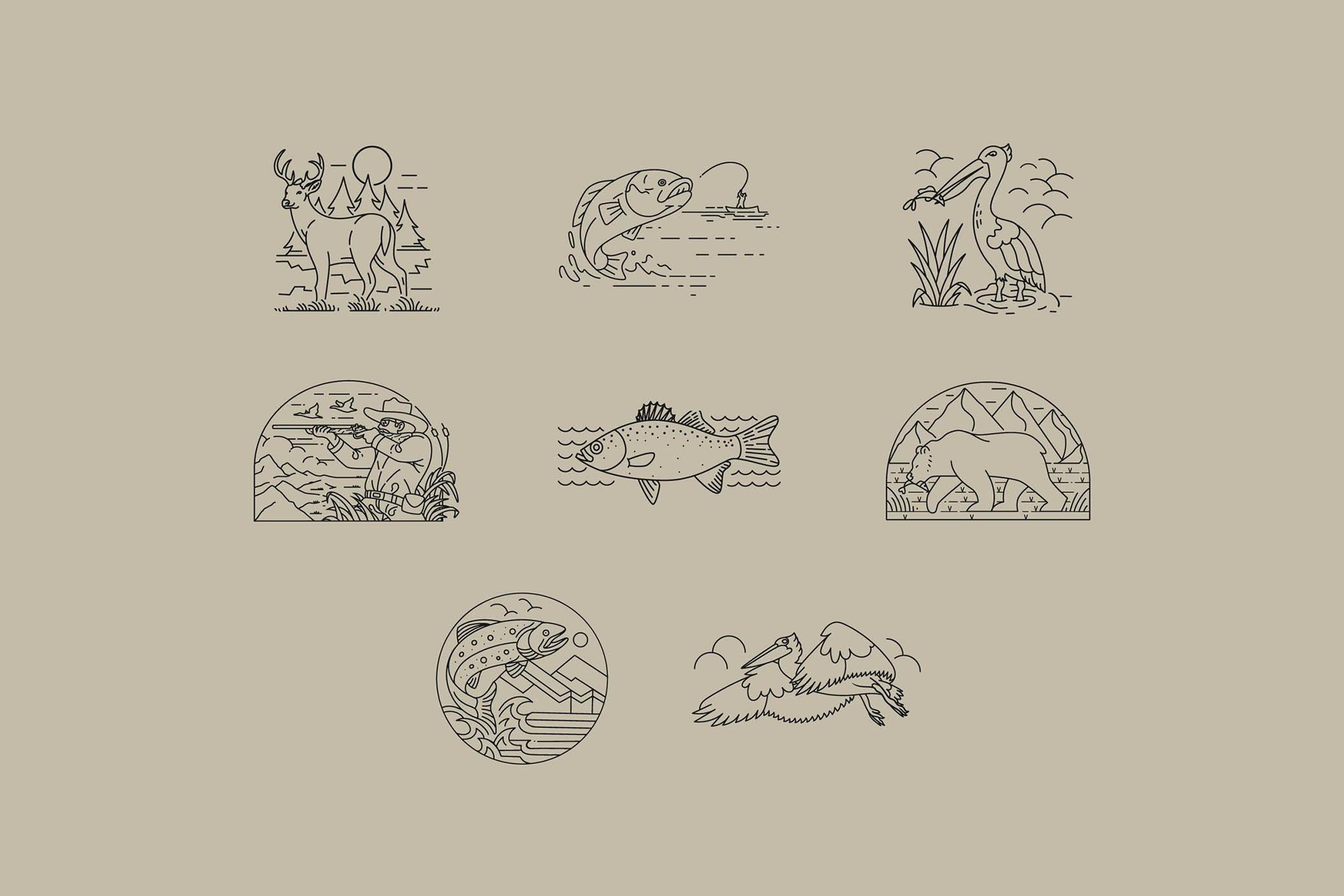 Hunting and Fishing Illustrations