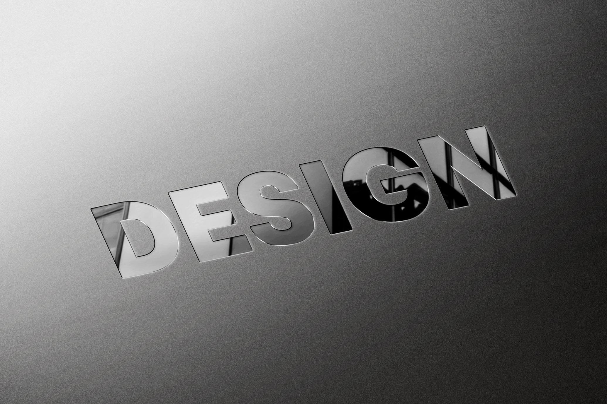 Debossed Glass & Metal Mockup
