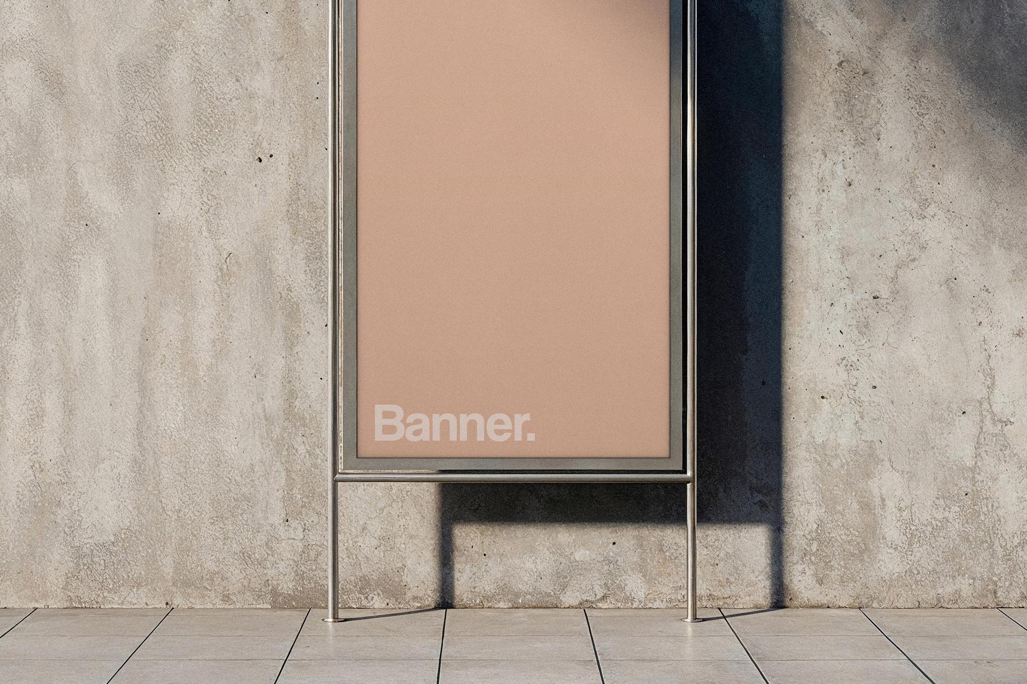 Vertical Outdoor Banner Mockup