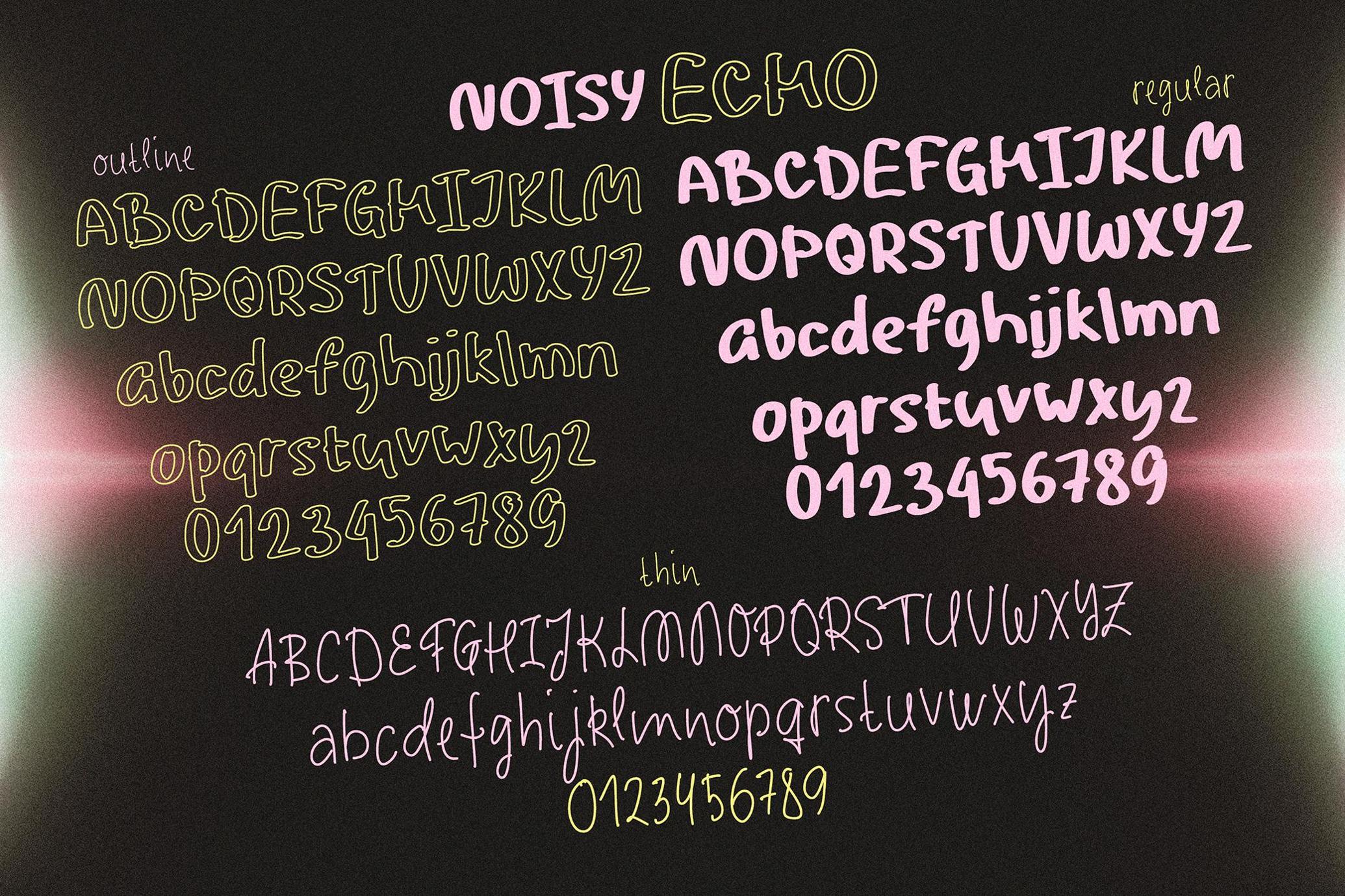 Noisy Echo — Handwritten Font Trio
