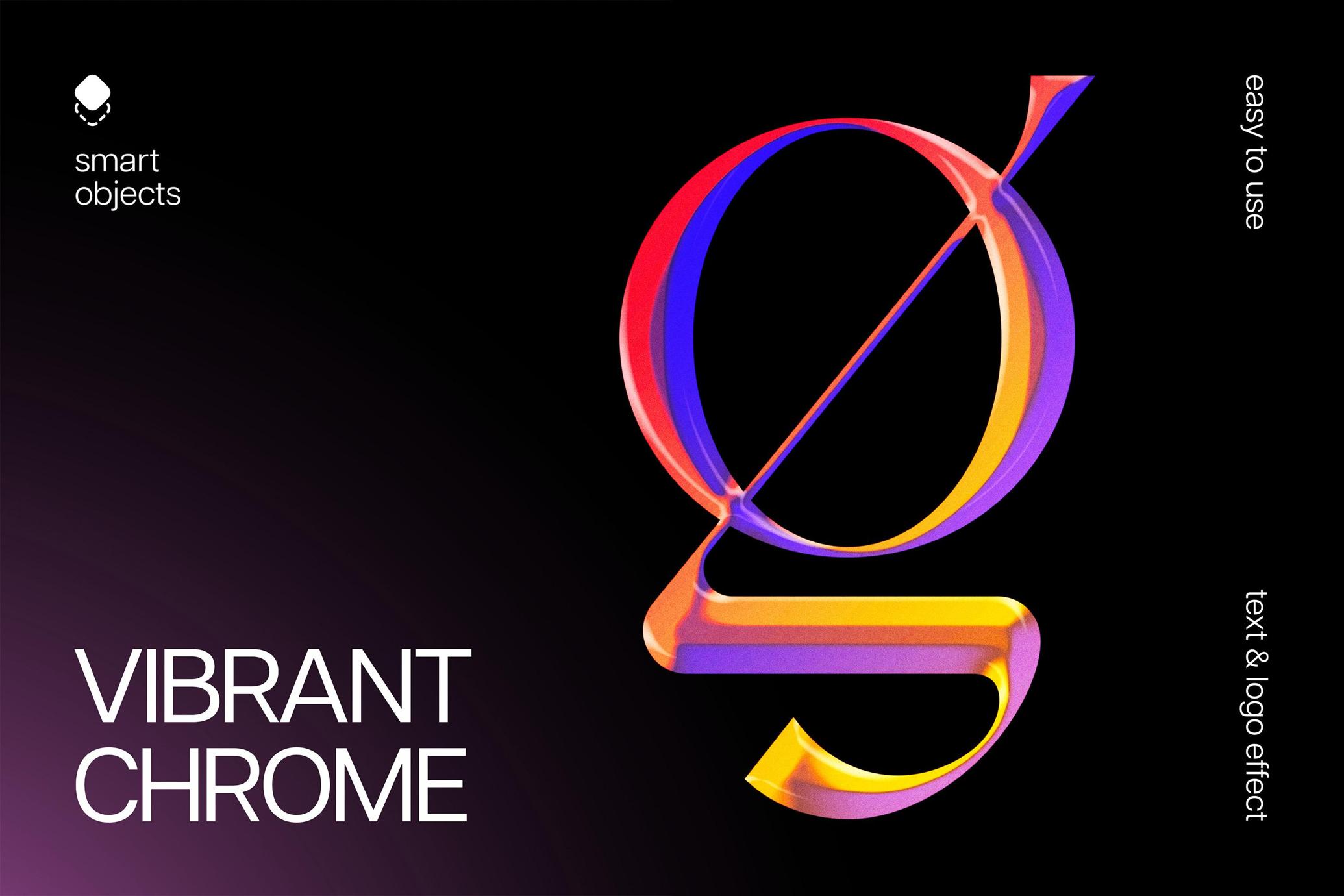 Vibrant Chrome Text & Logo Effect