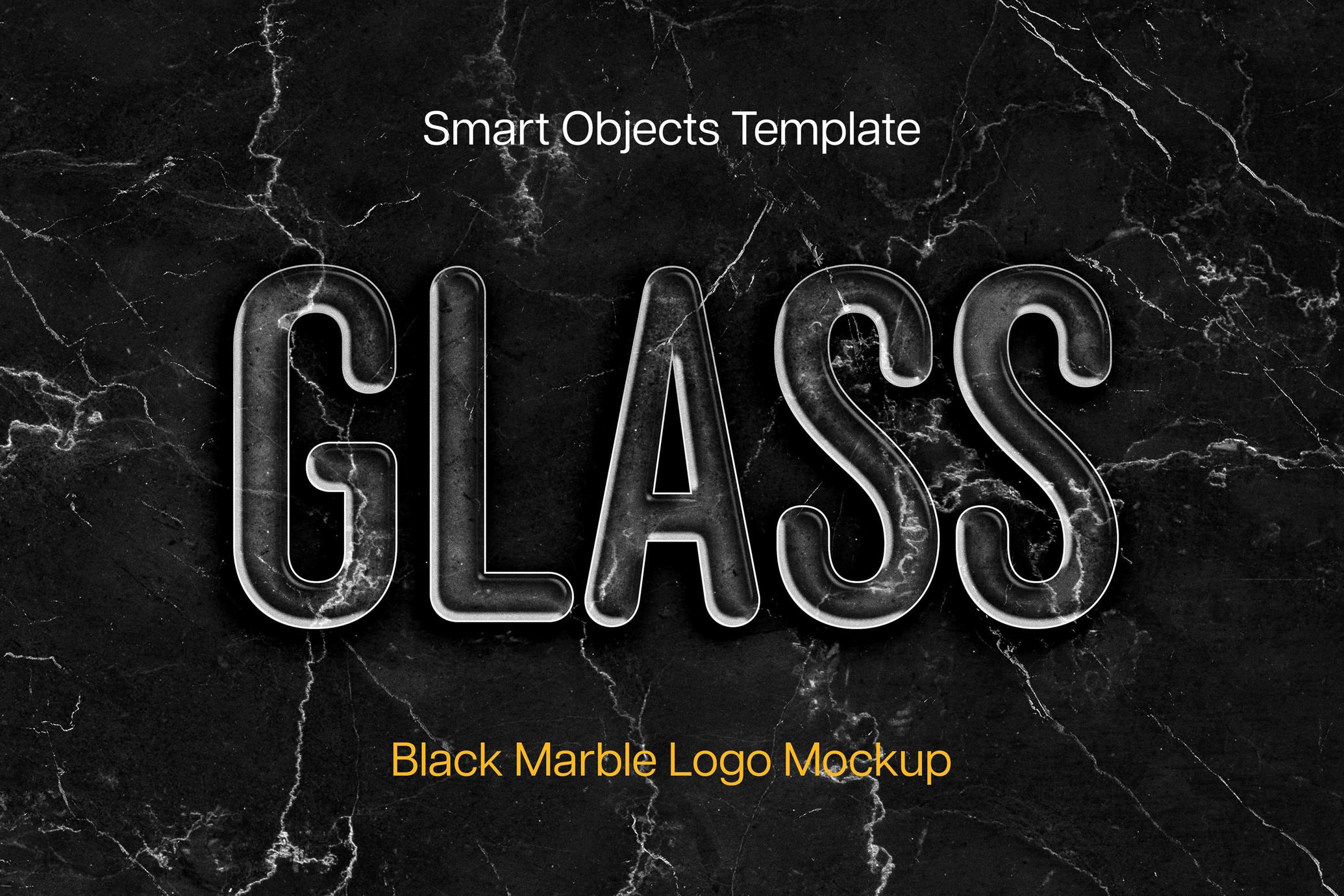Black Marble Text & Logo Mockup