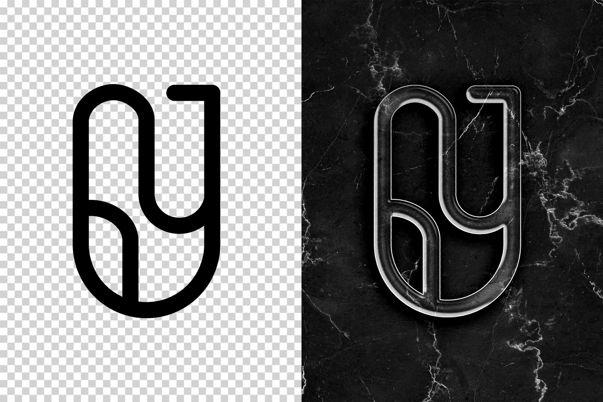 Black Marble Text & Logo Mockup
