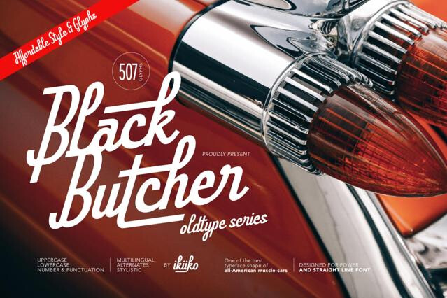 Black Butcher - Retro Car Font