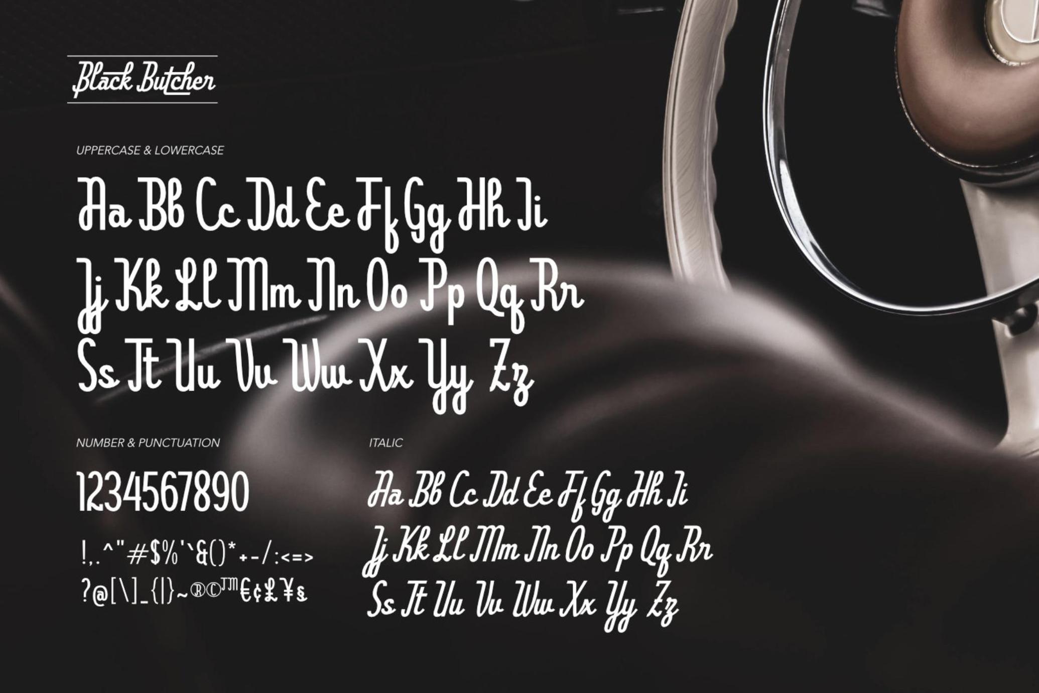 Black Butcher - Retro Car Font