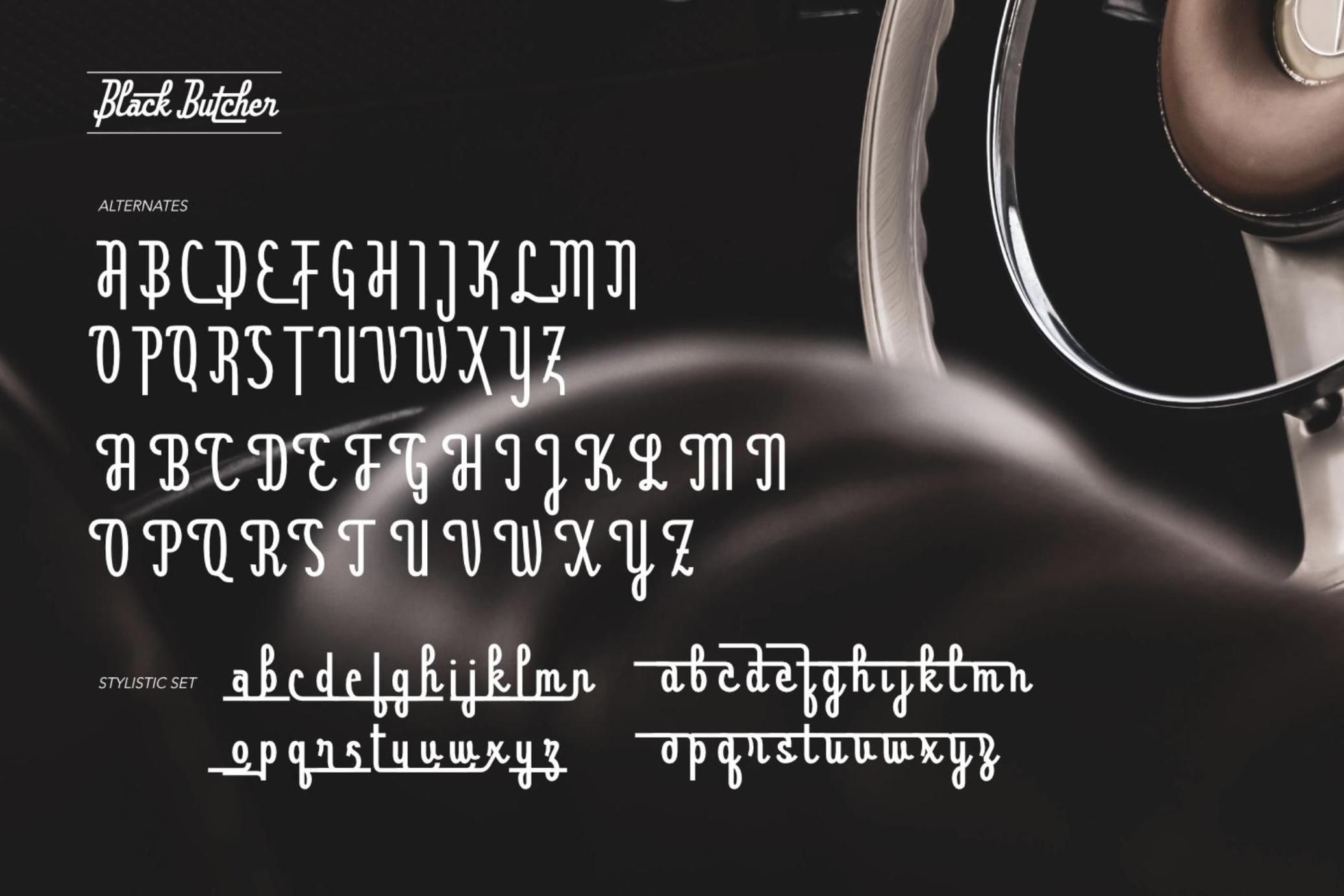 Black Butcher - Retro Car Font