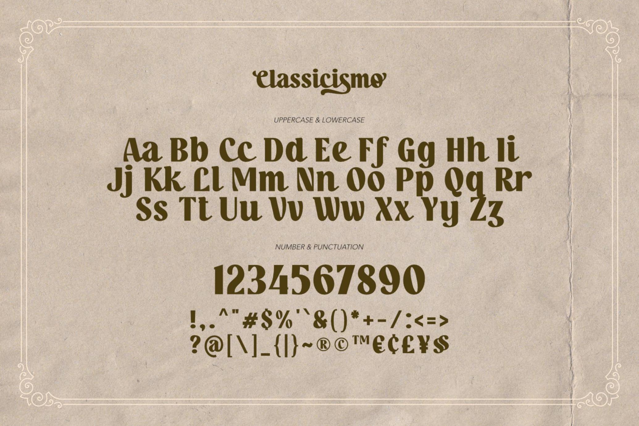 Classicismo - Gentleman Font
