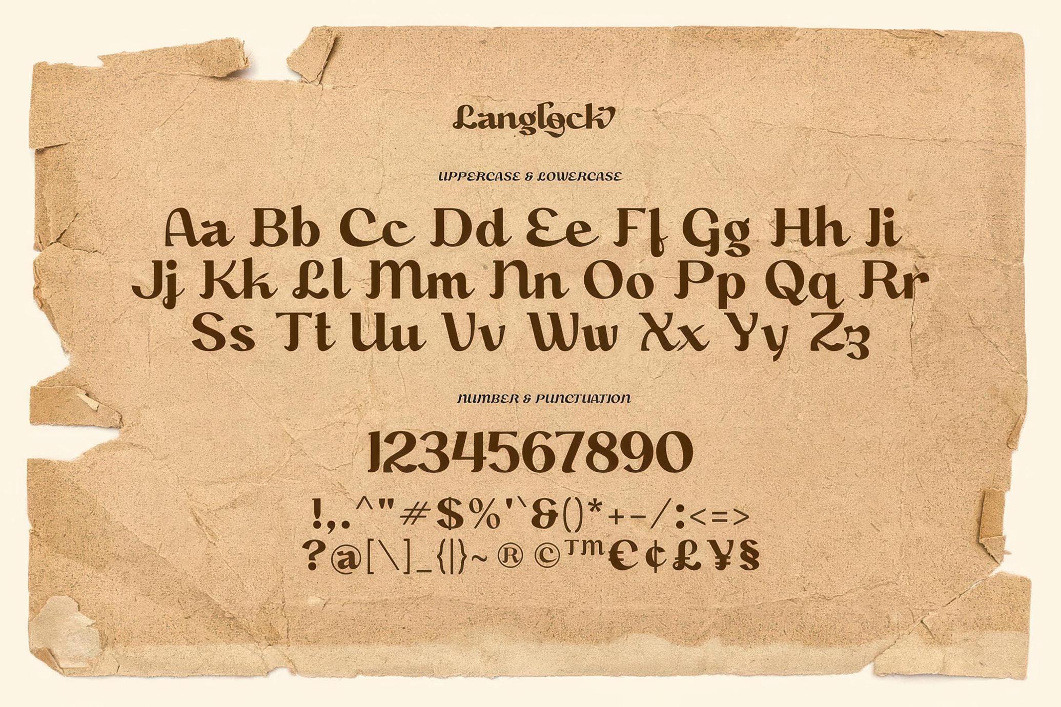 Langlock - Magical Font