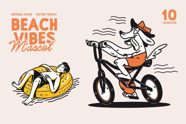 Beach Vibes Mascot Illustration